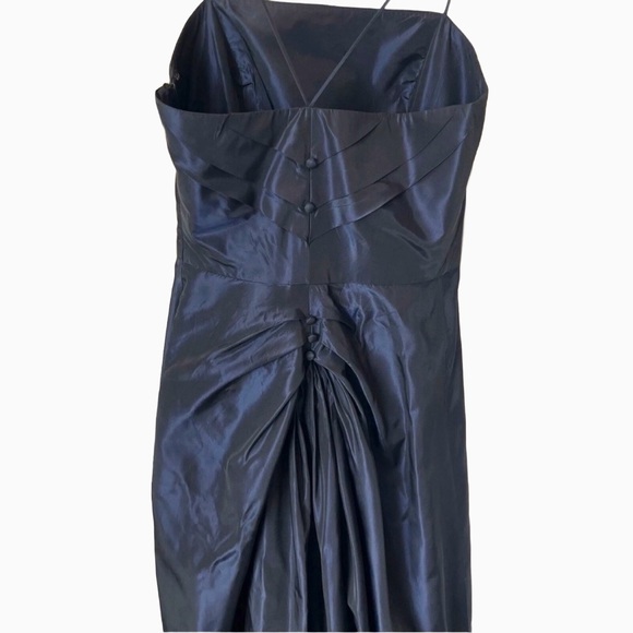 Vera Wang Vintage Black Blue Taffeta Gown Size 8 Fits 4 Formal Dress - Picture 7 of 13